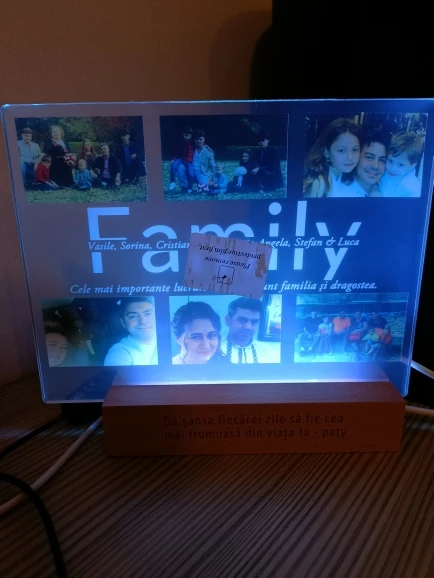 Personalized Custom Photo Text 3D Acrylic Lamp Customized Bedroom NightLight for MOM DAD LOVE Family Gift photo review